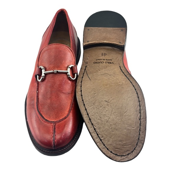 Roberto Botticelli Men’s Red Leather Shoes Horsebit Loafers Men's US 8|4… - Picture 8 of 8